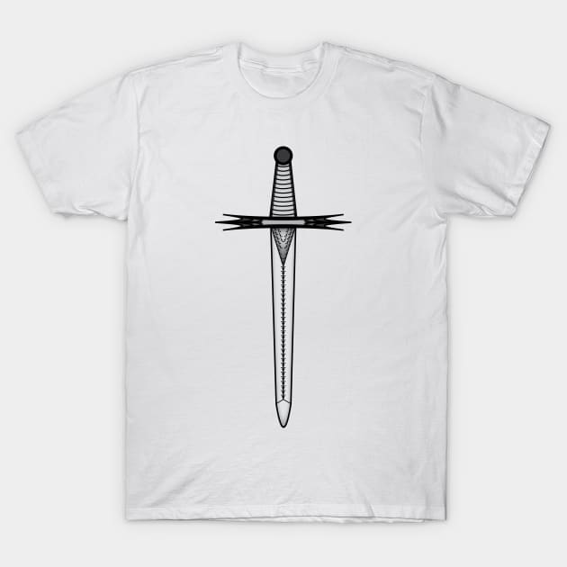 Sword symbol - Masonic symbol of Tyler for Blue Lodge Freemasonry T-Shirt by NxtArt